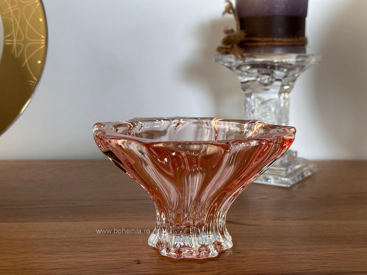 Bohemia Crystalin Plantica PINK Bowl
