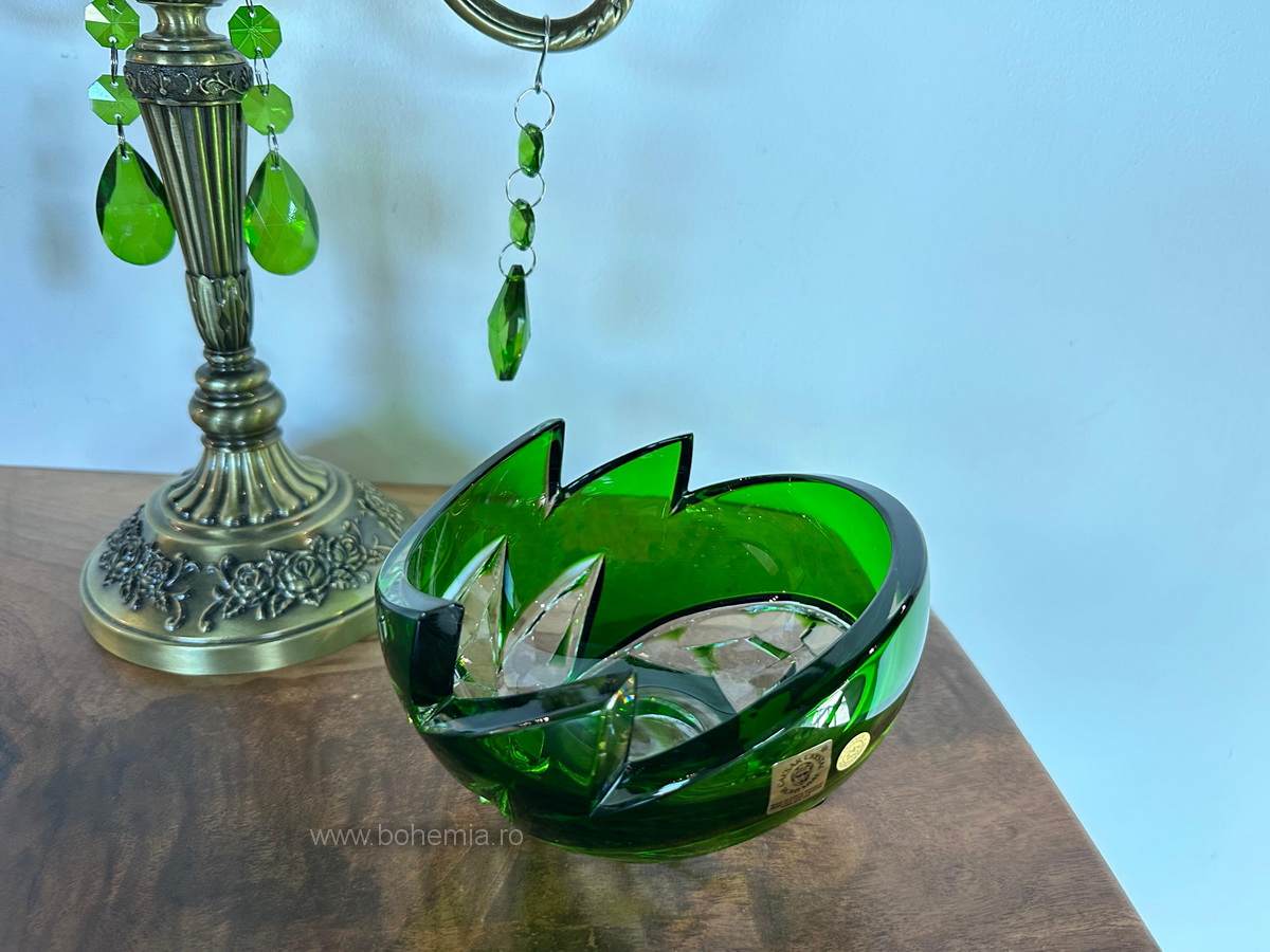 BOL 14 CM CRISTAL DE BOHEMIA - NEPTUN VERDE