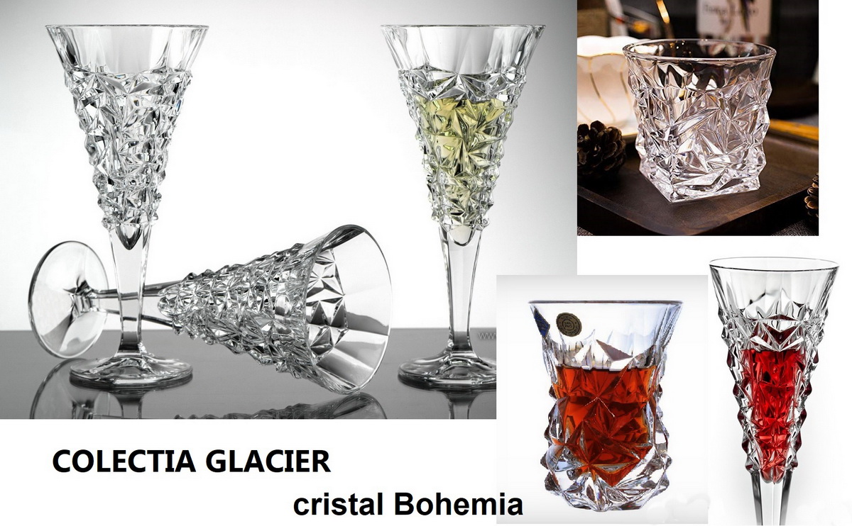 Colectia GLACIER- Set 36 pahare diferite cristal de Bohemia