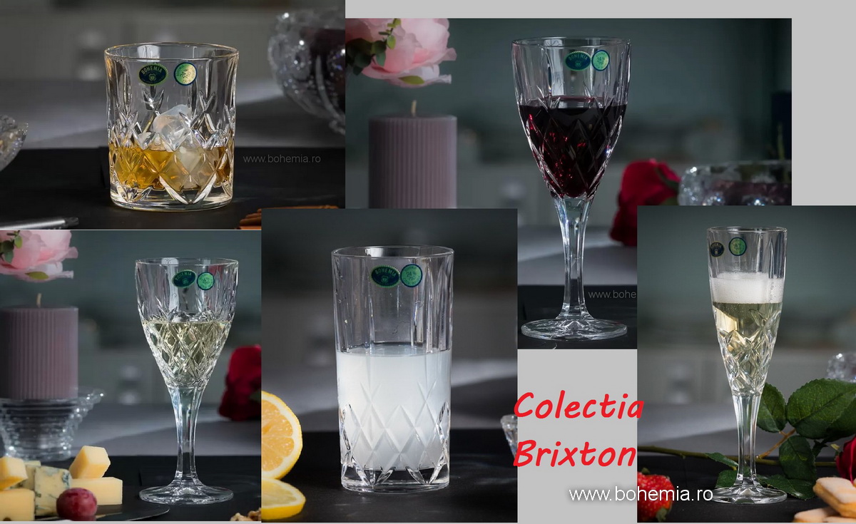 Colectia BRIXTON -Set 30 pahare diferite cristal de Bohemia