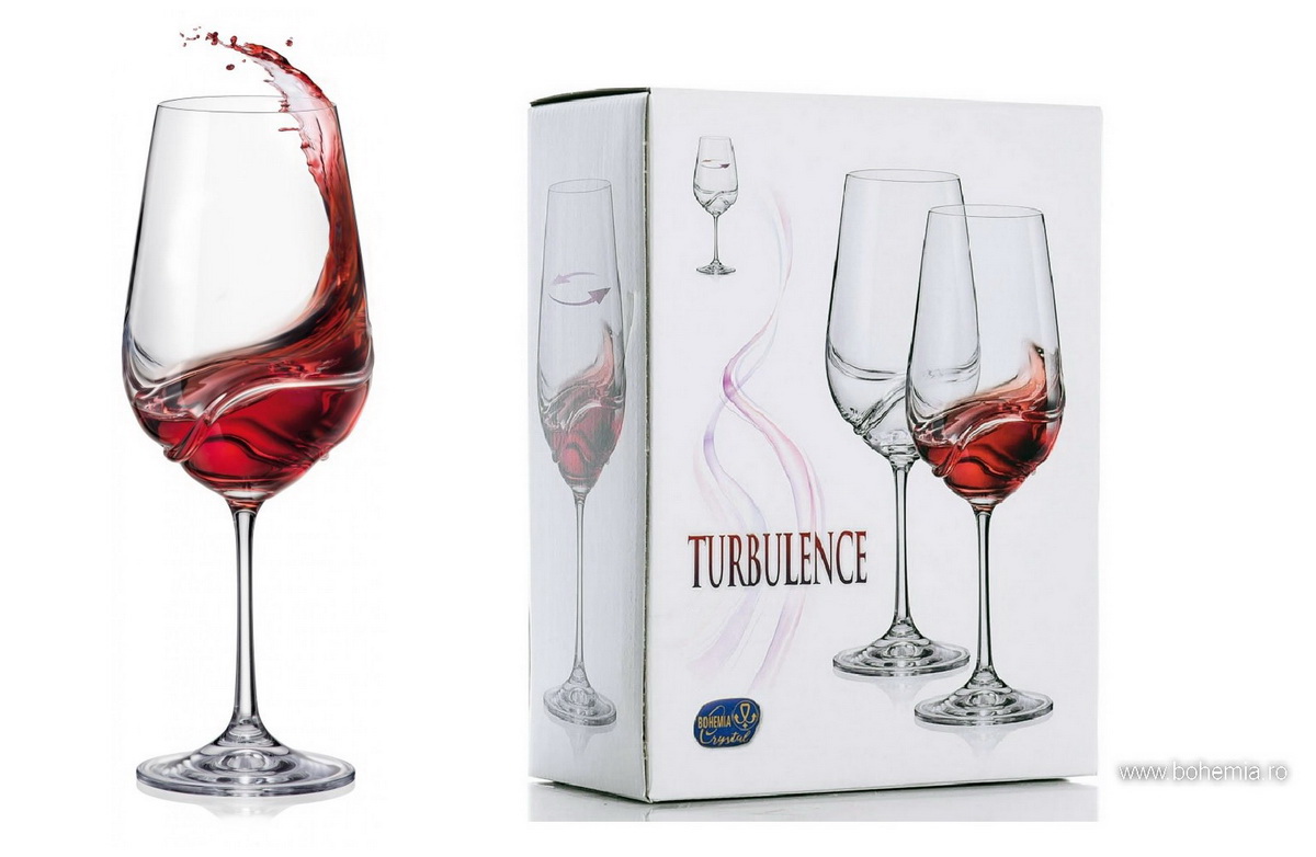 SET 2 PAHARE VIN 350 ml BOHEMIA CRISTALIN- TURBULENCE