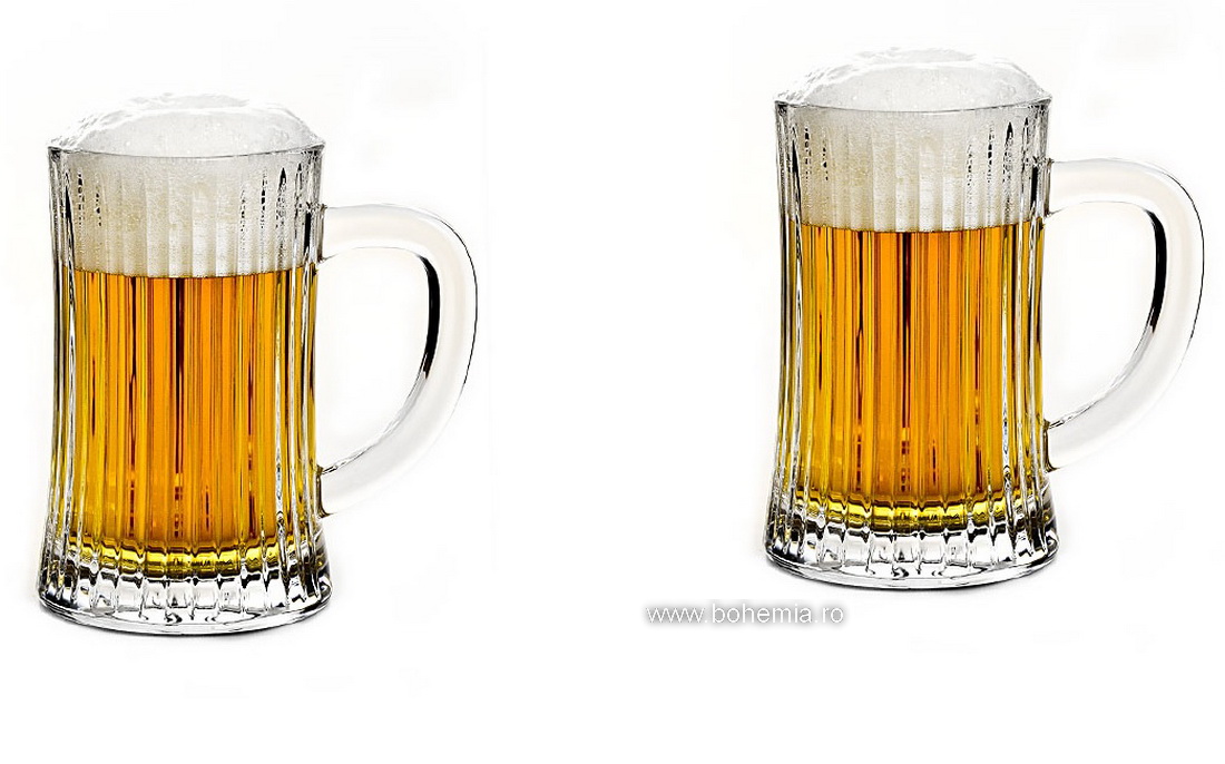 SET 2 HALBE DE BERE DIN CRISTAL DE BOHEMIA - SKYLINE/CAREN