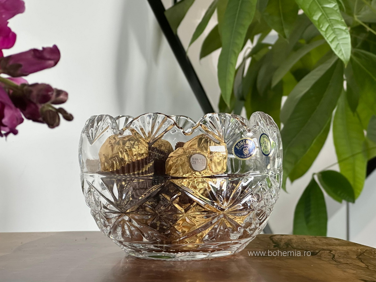 BOL- VAZA 14 CM DIN CRISTAL DE BOHEMIA -ELENA