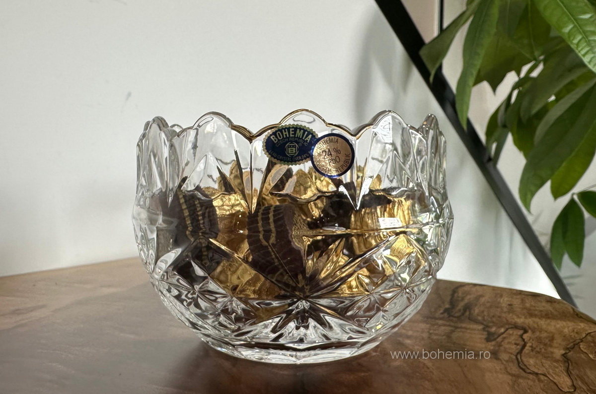 BOL- VAZA 14 CM DIN CRISTAL DE BOHEMIA -LUMINITA