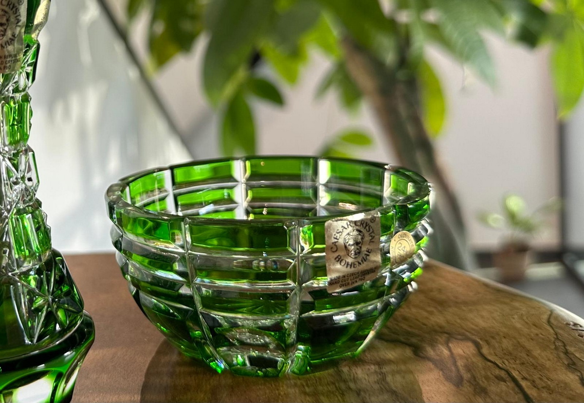 BOL 9 CM CRISTAL DE BOHEMIA - NORA VERDE