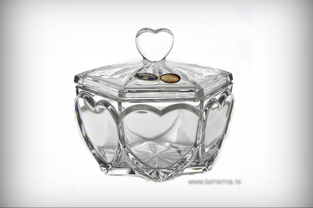 CASETA DIN CRISTAL DE BOHEMIA - HEART