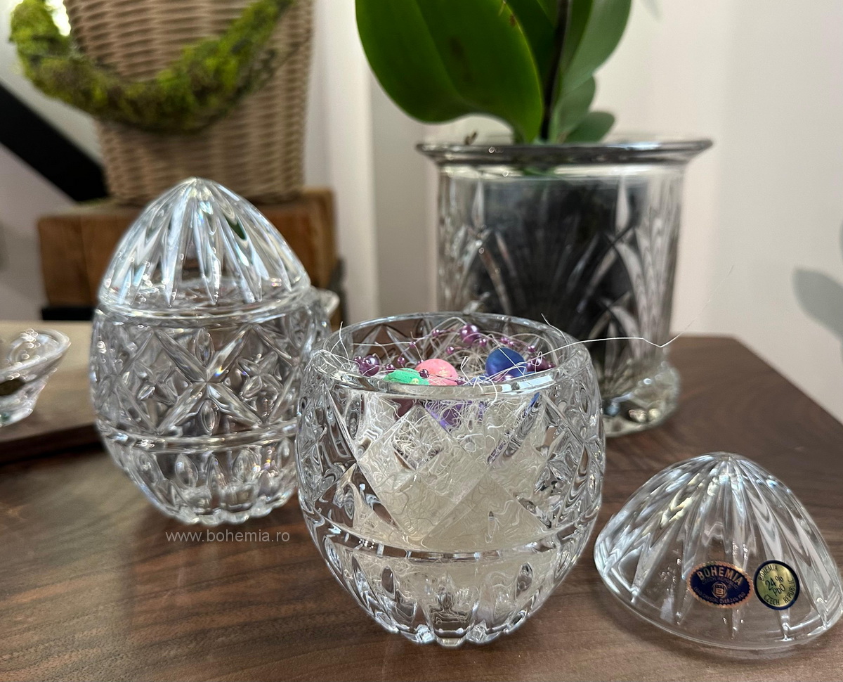 CADOU PASTE CASETA OU DECORATA PASTEL- CRISTAL DE BOHEMIA