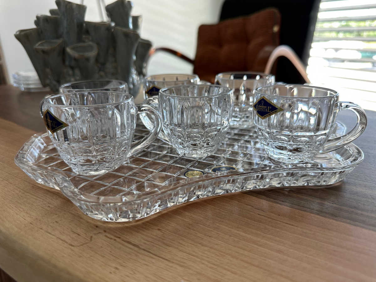 SET 6 CESTI ESPRESSO PE PLATOU- BOHEMIA DIPLOMAT