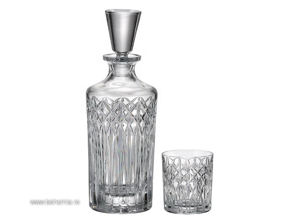 SET 6 PAHARE DE WHISKY SI STICLA CRISTAL BOHEMIA  - LENA'S