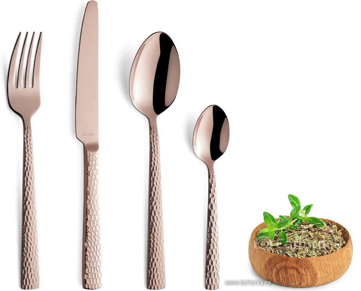 TACAMURI 24 DE PIESE AMEFA PREMIERE- SAMPANIE ROZ HAMMERED