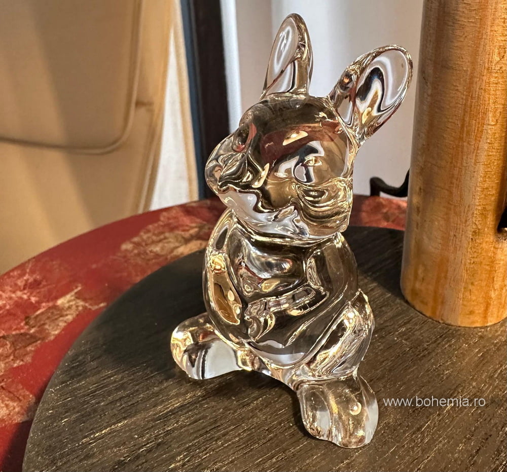 FIGURINA IEPURE DIN CRISTAL DE BOHEMIA