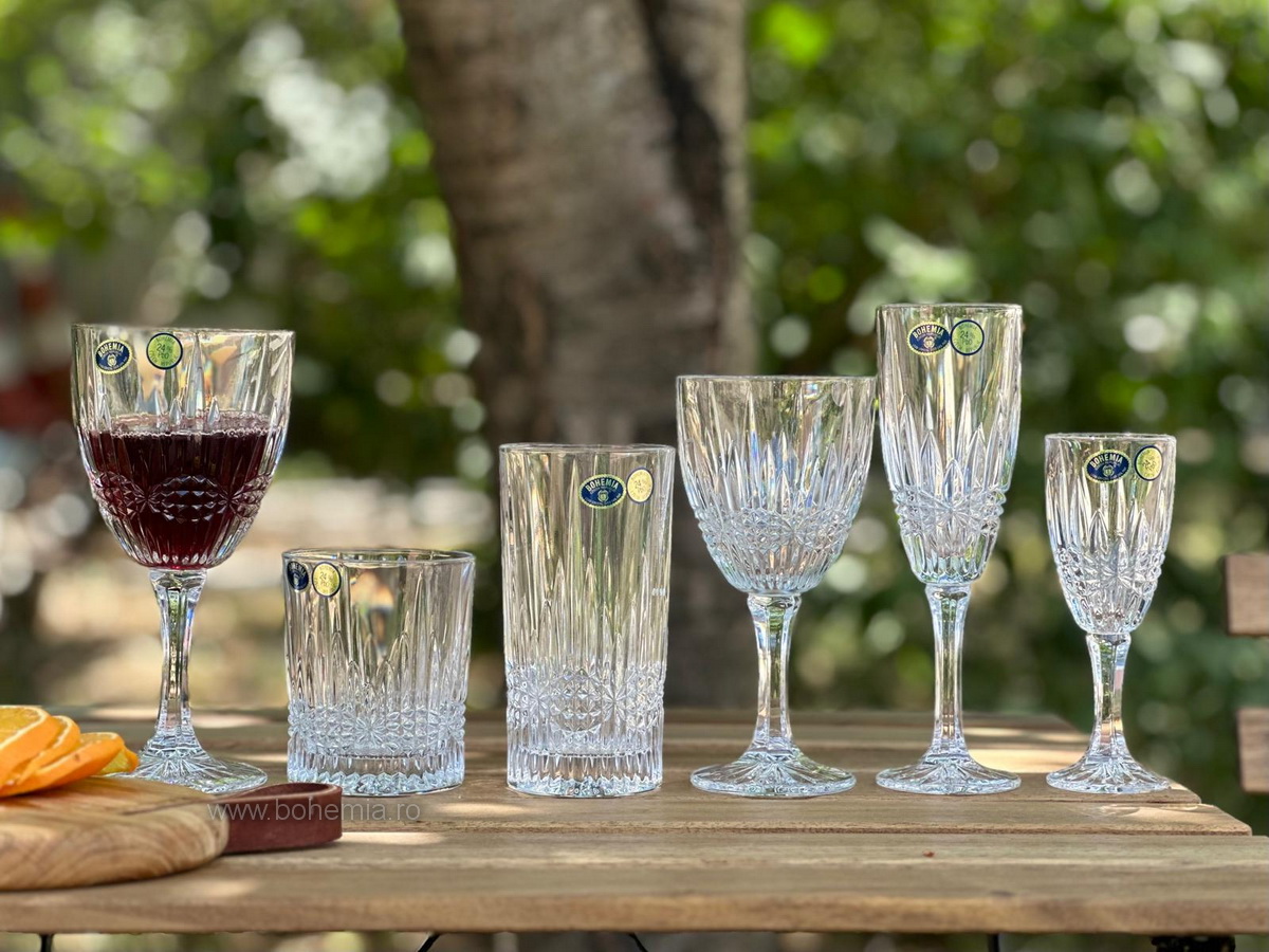 Colectia MONTE CARLO -Set 36 pahare diferite cristal de Bohemia