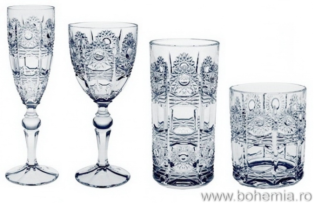 Colectia Thea 500PK -Set 24 pahare diferite cristal de Bohemia
