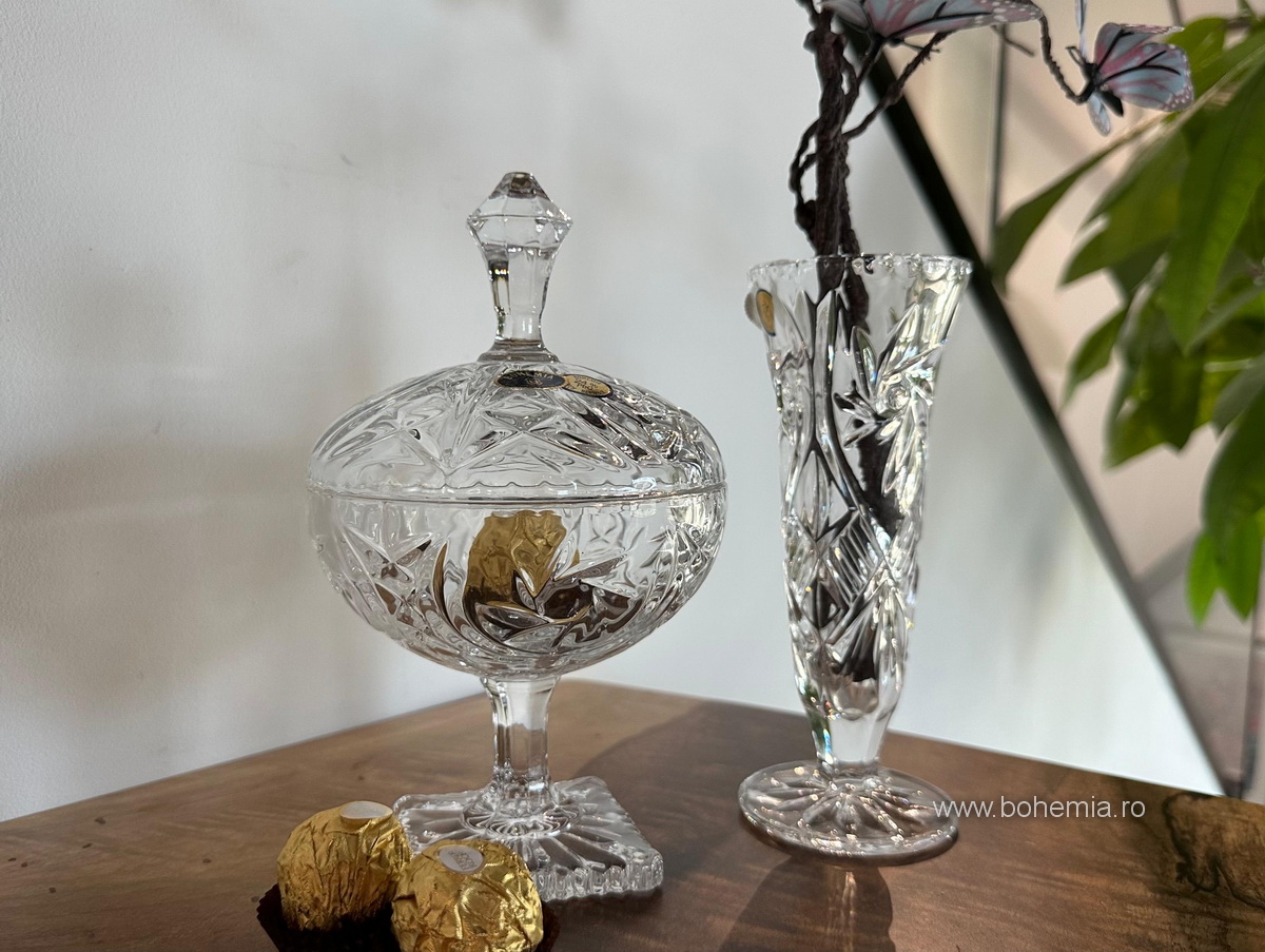 Bohemia Crystal set vase and bowl INGRID