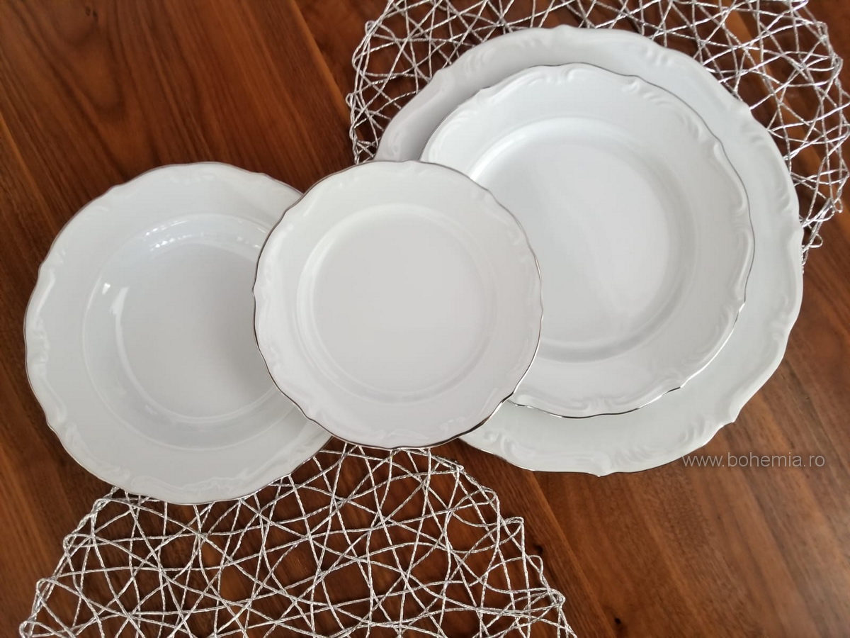 SERVICIU DE MASA 6 PERSOANE 19 PIESE MARIA TEREZA PLATINO