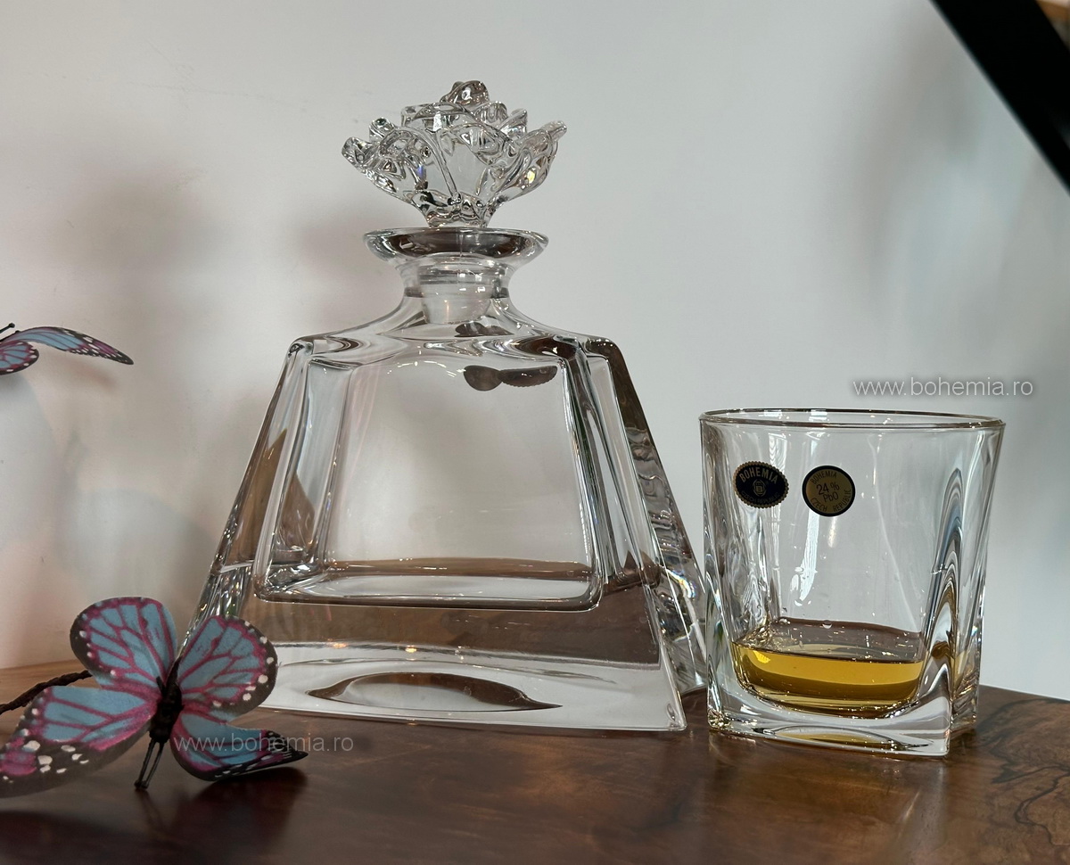 SET STICLA SI PAHARE WHISKY COLECTIA KATHREEN ROSE