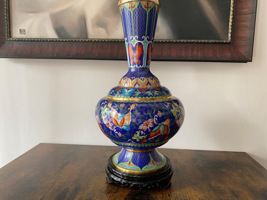 BIG CLOISONNE VASE 35 CM